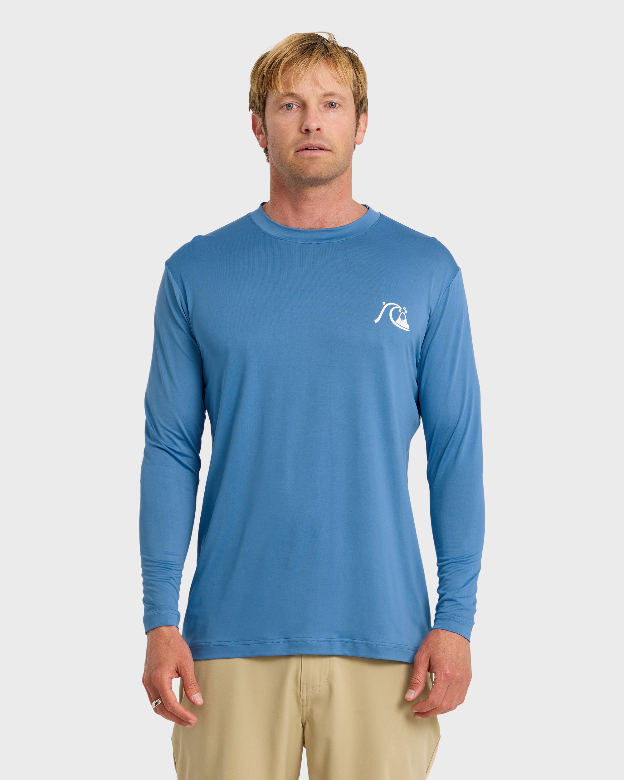 DNA Logo UPF 50 Long Sleeve Surf Shirt - Riviera | Quiksilver