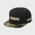 Hi Mana 5-Panel Cotton Twill Snapback Hat - Black