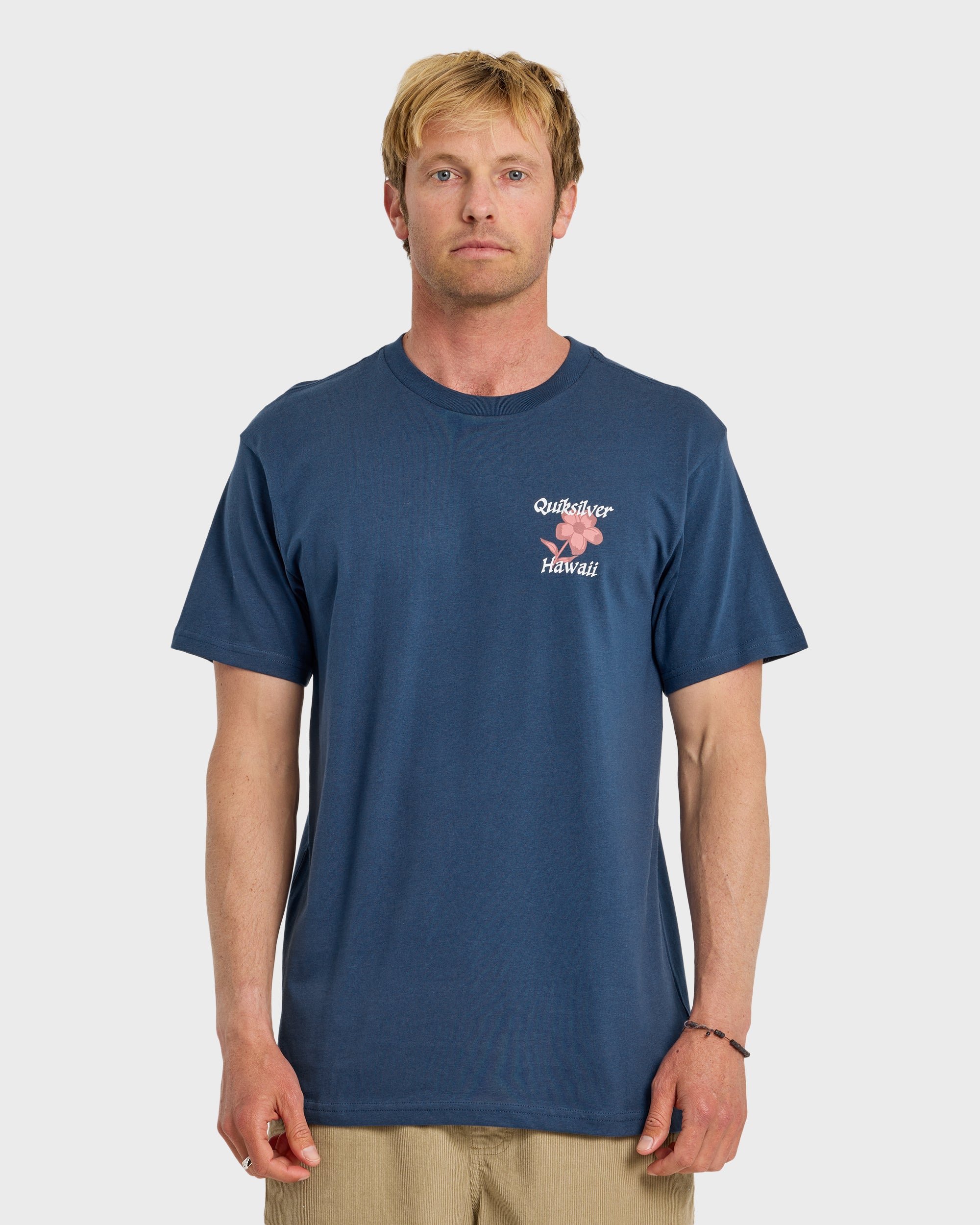HI Floral Script Short Sleeve T-Shirt - Dark Denim | Quiksilver