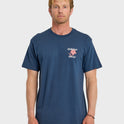 HI Floral Script Short Sleeve T-Shirt - Dark Denim