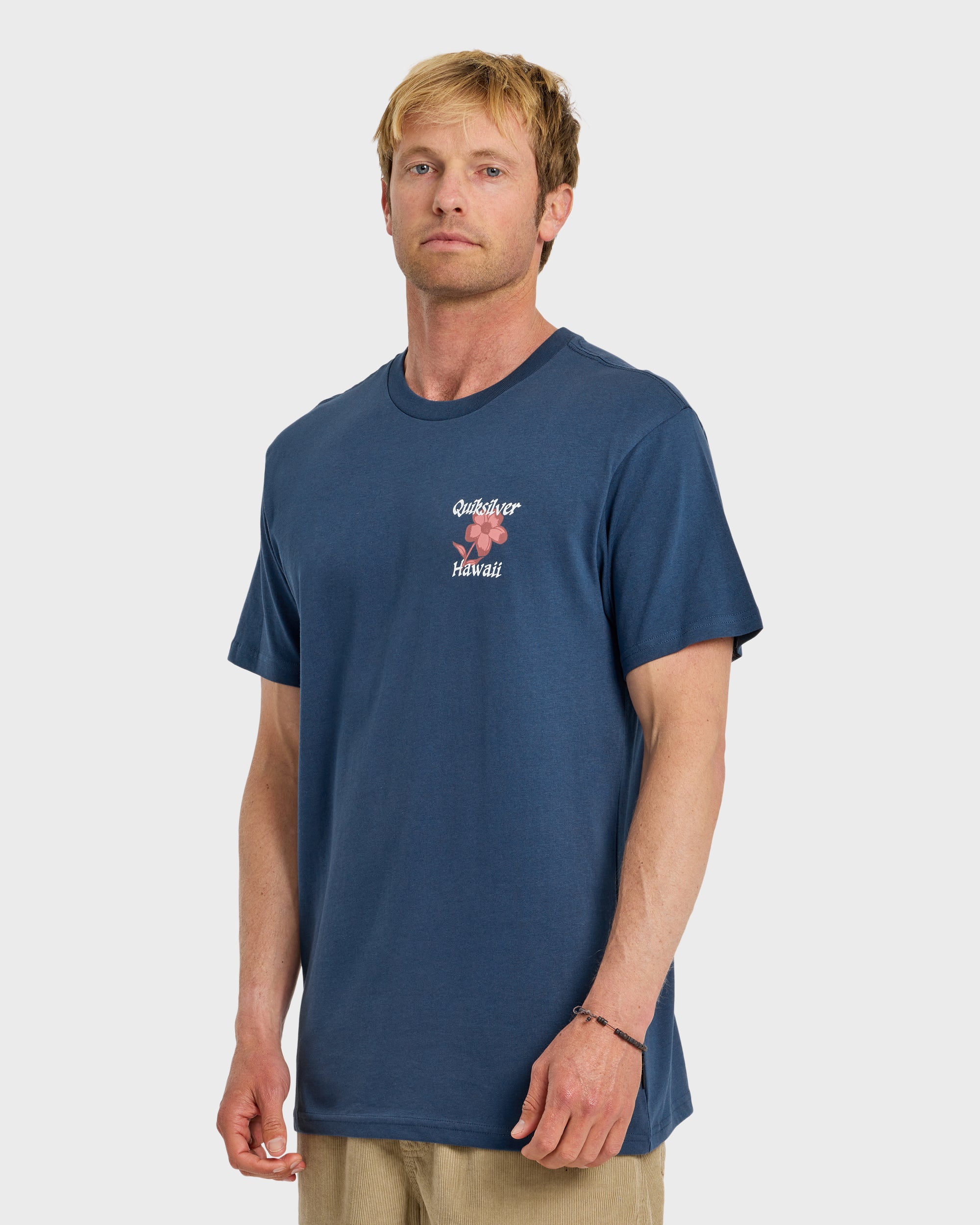 HI Floral Script Short Sleeve T-Shirt - Dark Denim | Quiksilver