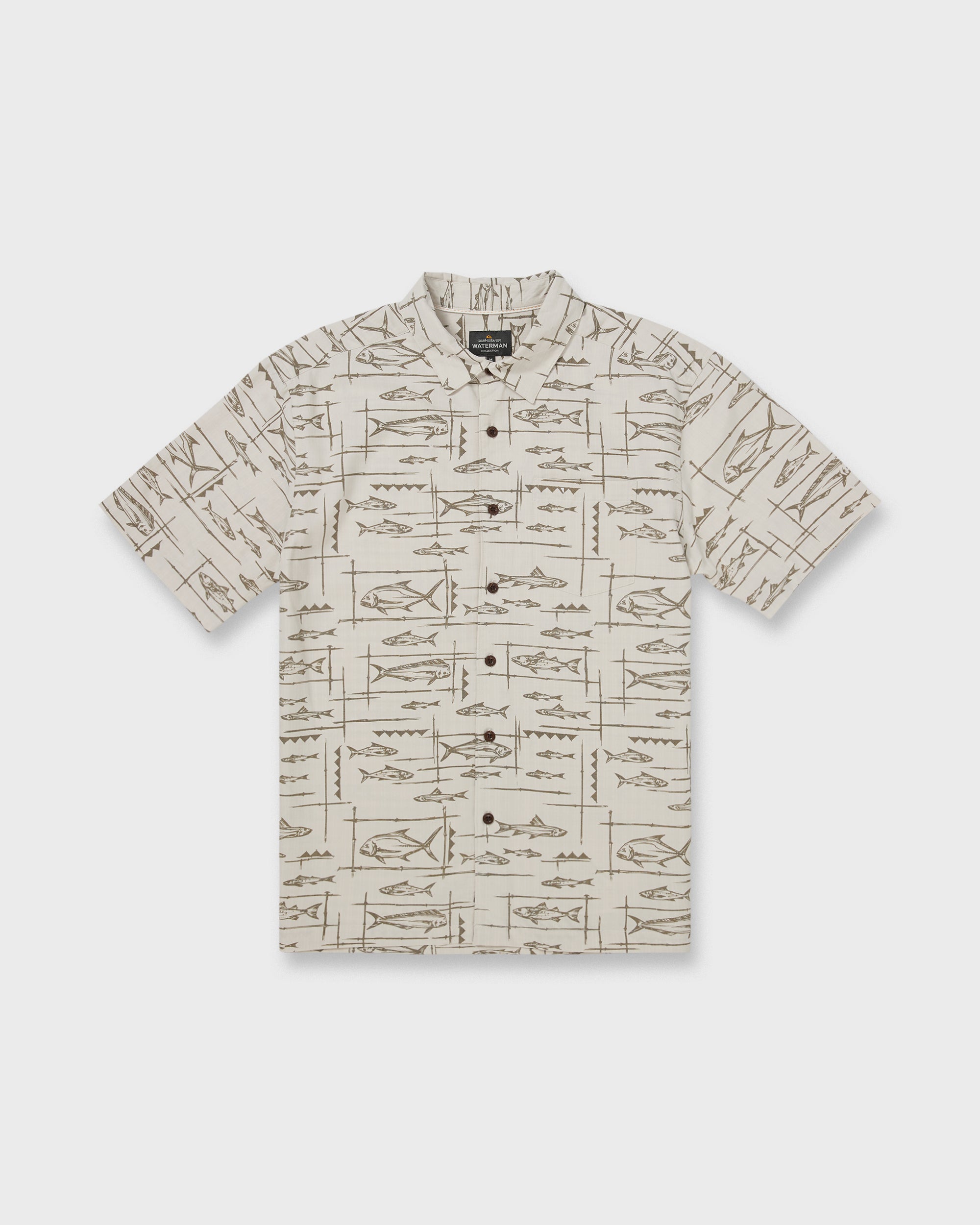 Waterman Topanga Short Sleeve Shirt - Moonbeam | Quiksilver