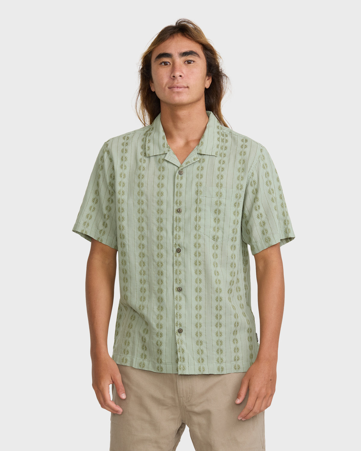 Bishop-Jacquard-Camp-Short-Sleeve-Cotton-Shirt-Iceberg-Green-1