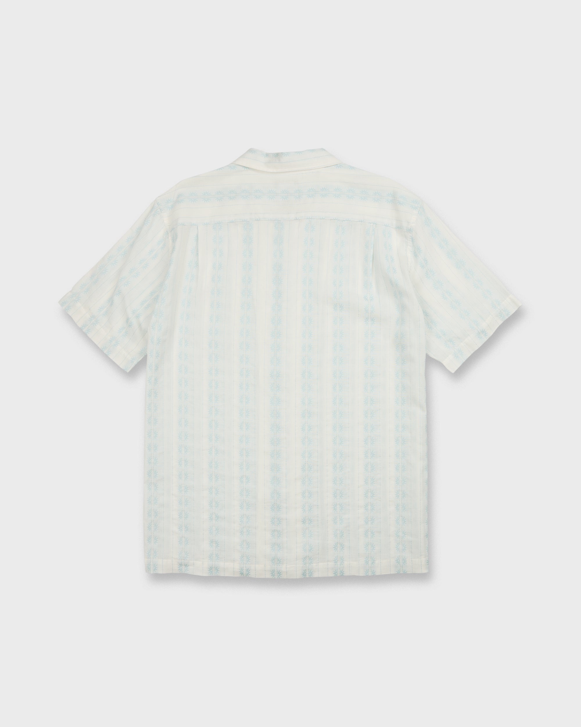 Bishop Jacquard Camp Short Sleeve Cotton Shirt - Skyway | Quiksilver