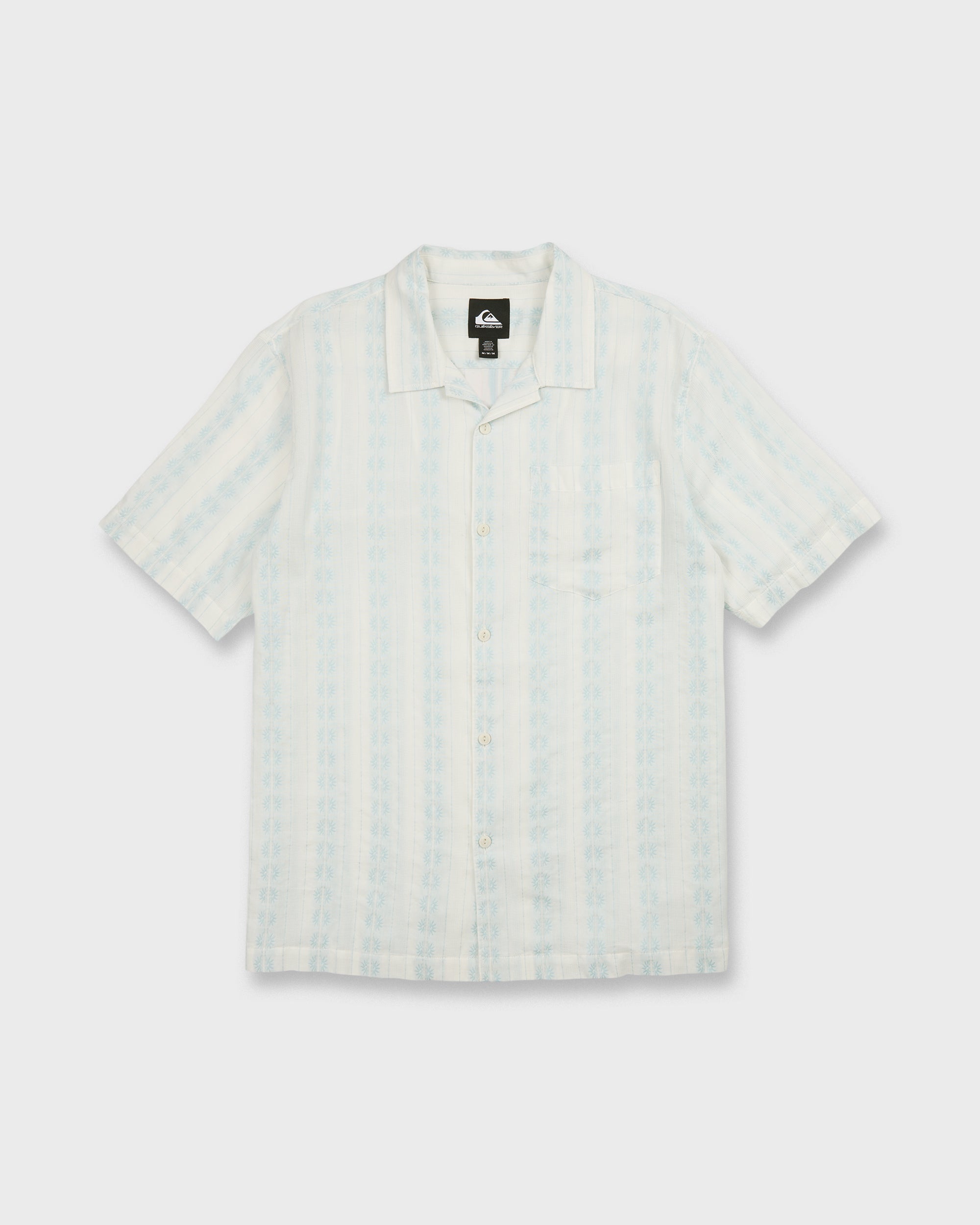 Bishop Jacquard Camp Short Sleeve Cotton Shirt - Skyway | Quiksilver