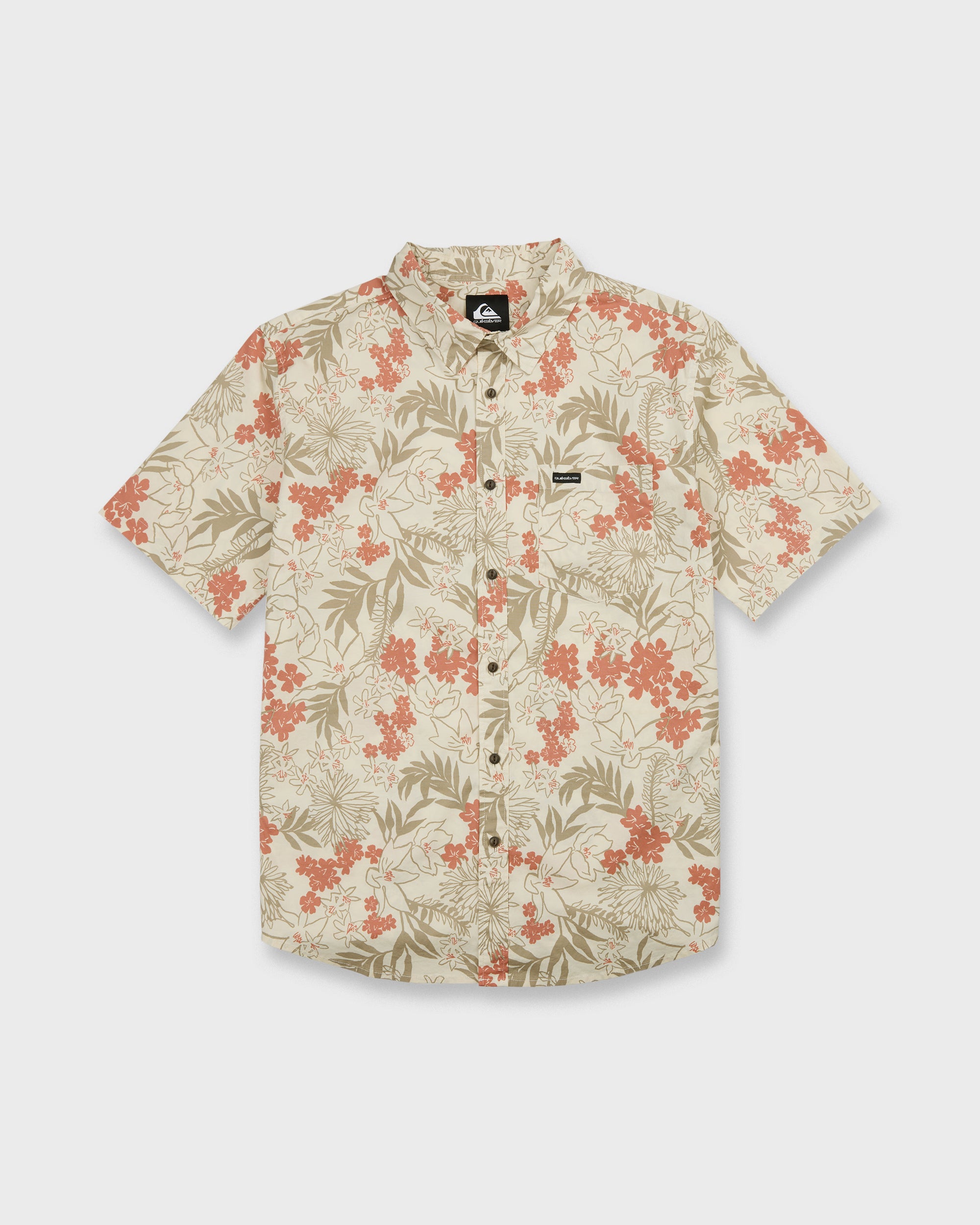 Jetty Bloom Classic Stretch Short Sleeve Woven Shirt - Bone White Jetty Bloom Classic Stretch Short Sleeve Woven Shirt - Bone White
