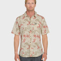 Jetty Bloom Classic Stretch Short Sleeve Woven Shirt - Bone White