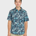 Jetty Bloom Classic Stretch Short Sleeve Woven Shirt - Dark Denim