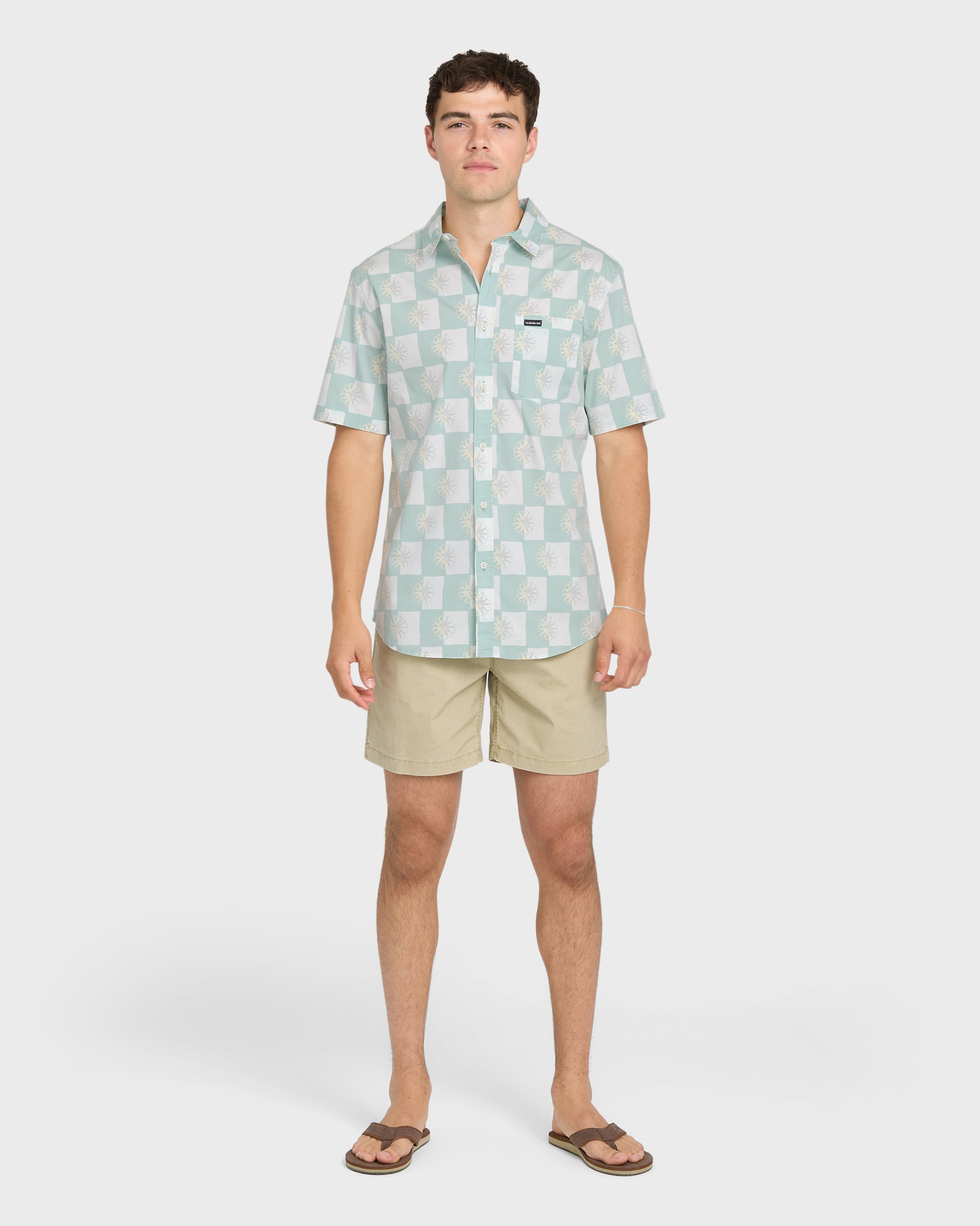 Sundial Classic Stretch Short Sleeve Woven Shirt - Blue Haze