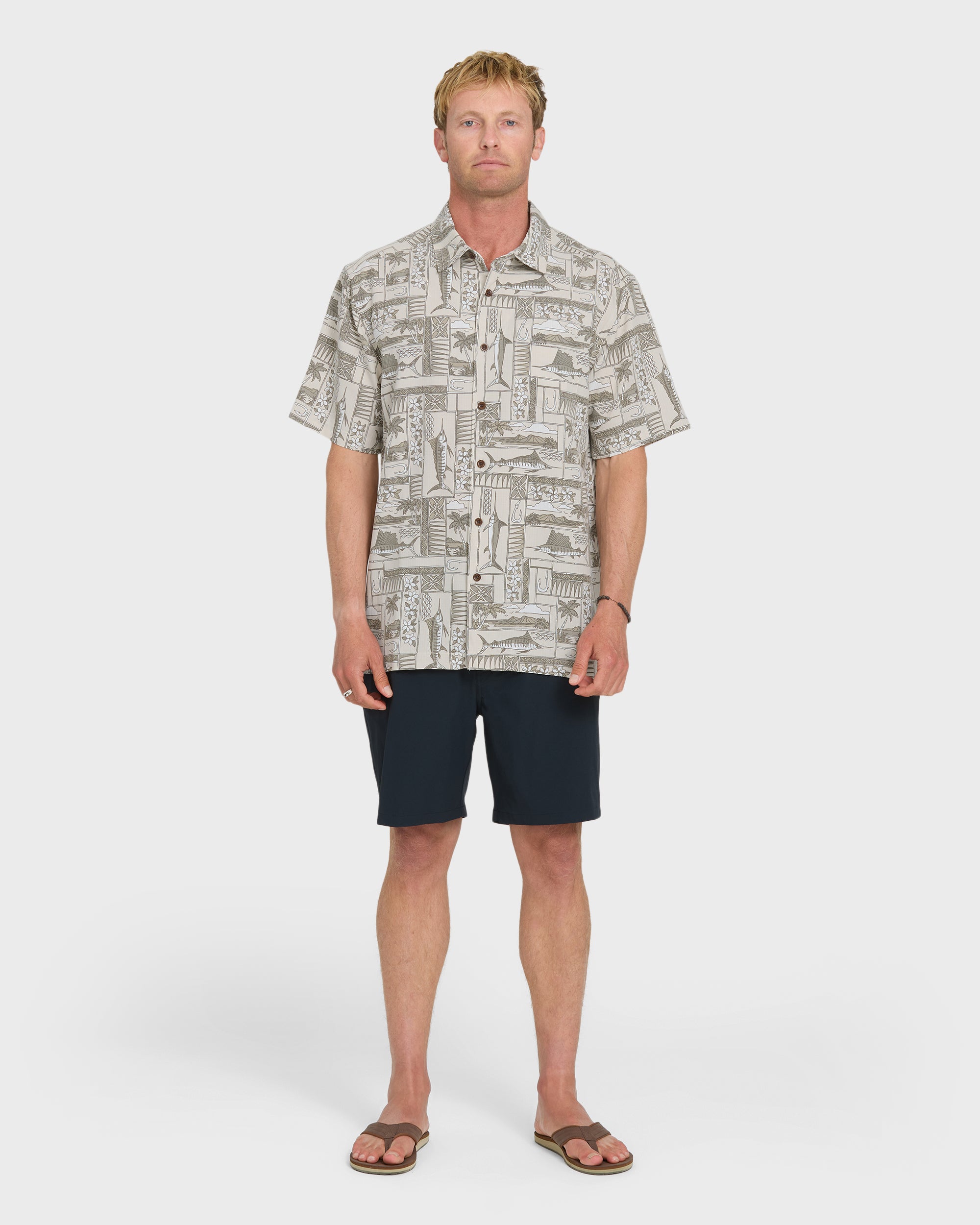 Waterman East Cape Short Sleeve Woven Shirt - Moonbeam – Quiksilver