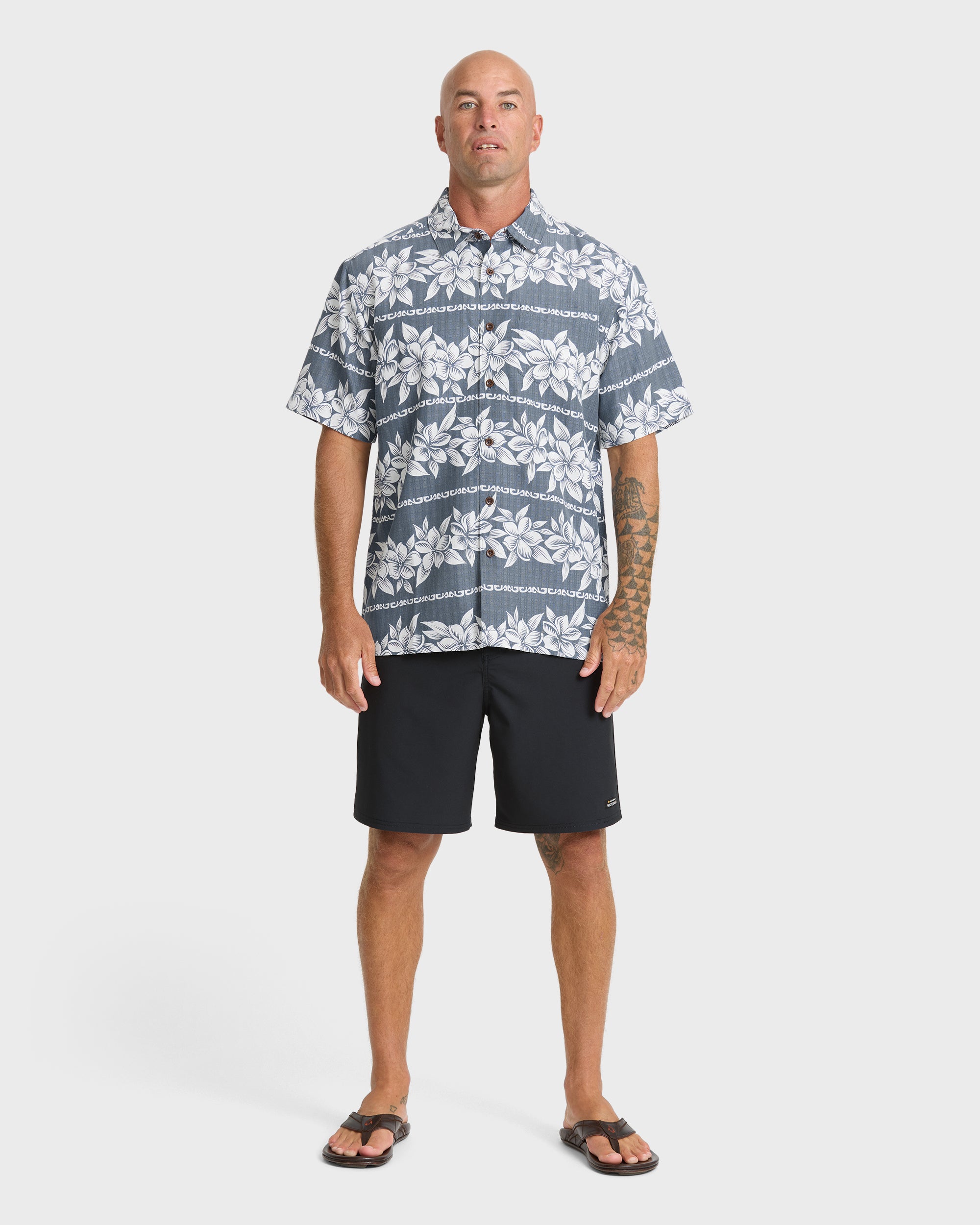 Waterman Horizons Short Sleeve Woven Shirt - Dark Denim | Quiksilver
