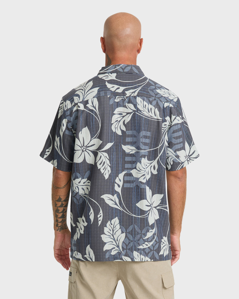 Waterman Tropic Bloom Short Sleeve Woven Shirt - Dark Denim