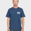 Reverse Cut Classic Short Sleeve Cotton T-Shirt - Dark Denim
