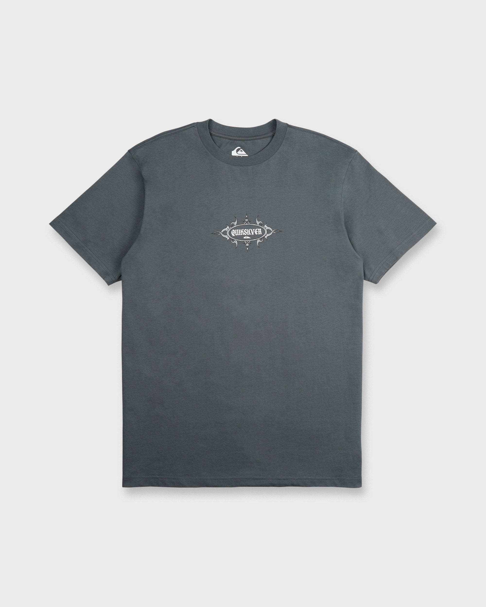 トップス CLANE QUICK DRY COTTON LOGO T-SHIRT Crest Classic Short Sleeve Knit T-Shirt - Iron Gate | Quiksilver