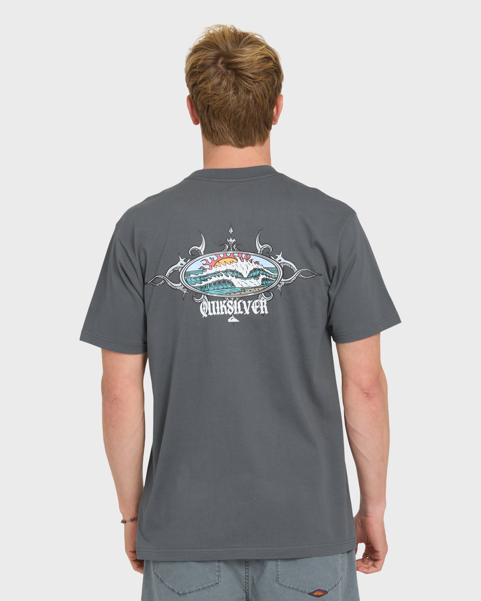 Crest Classic Short Sleeve Knit T-Shirt - Iron Gate | Quiksilver
