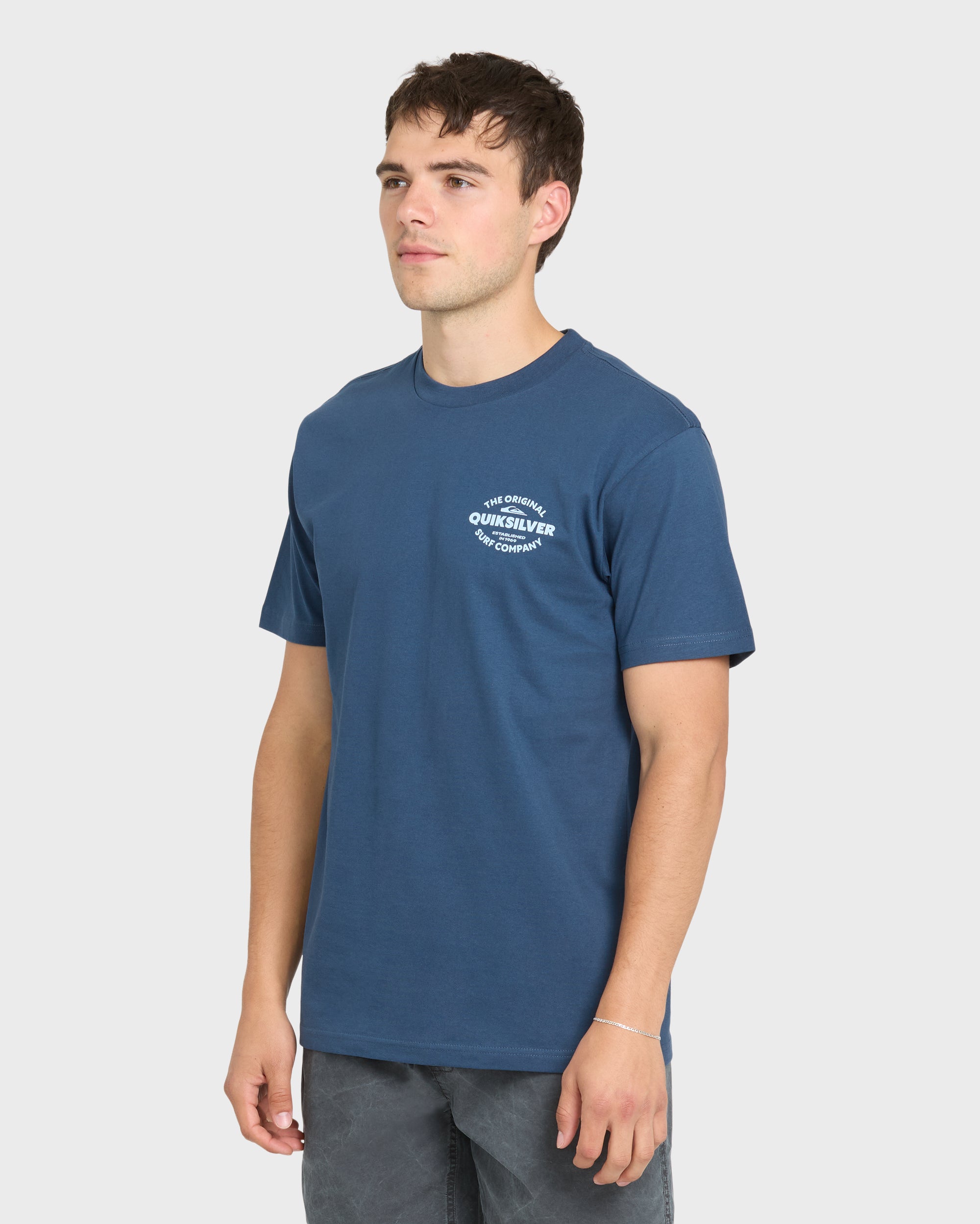 The Shed Short Sleeve Cotton T-Shirt - Dark Denim | Quiksilver