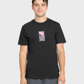 Gothic Flowers Short Sleeve Knit T-Shirt - Black