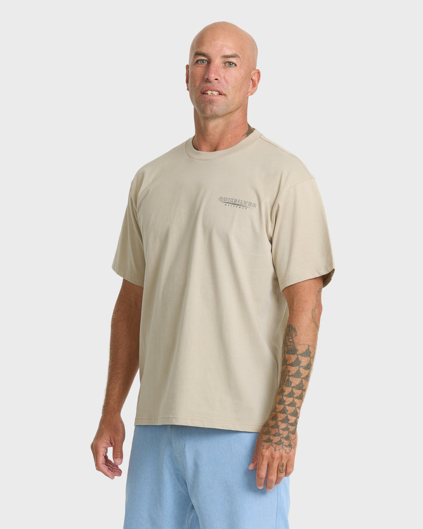 Waterman Anchors Down Classic Short Sleeve Cotton T-Shirt - Plaza Taupe