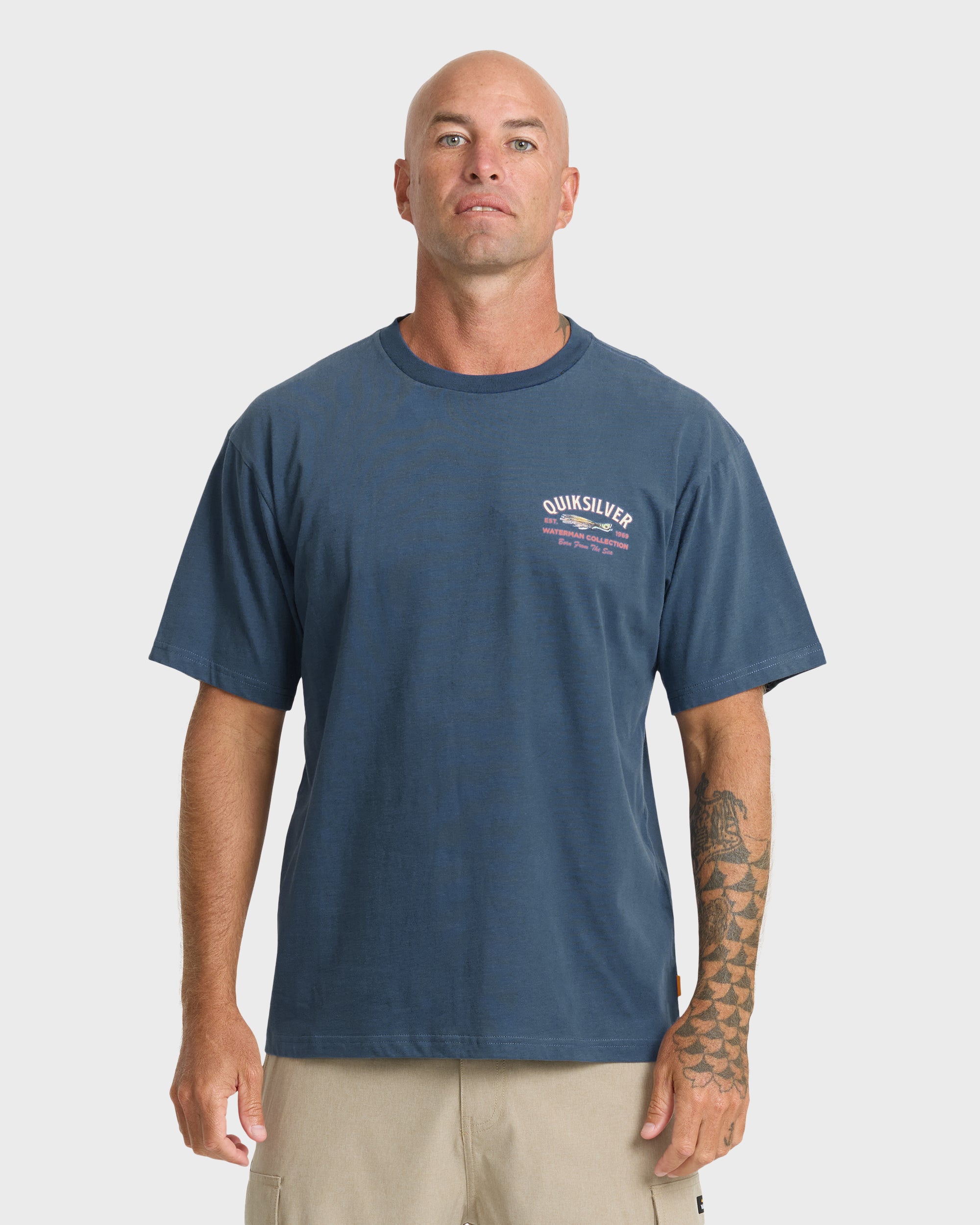 Waterman Lure Shop Classic Short Sleeve Knit T-Shirt - Dark Denim