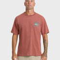 Waterman Tiki Hut Short Sleeve Cotton T-Shirt - Marsala