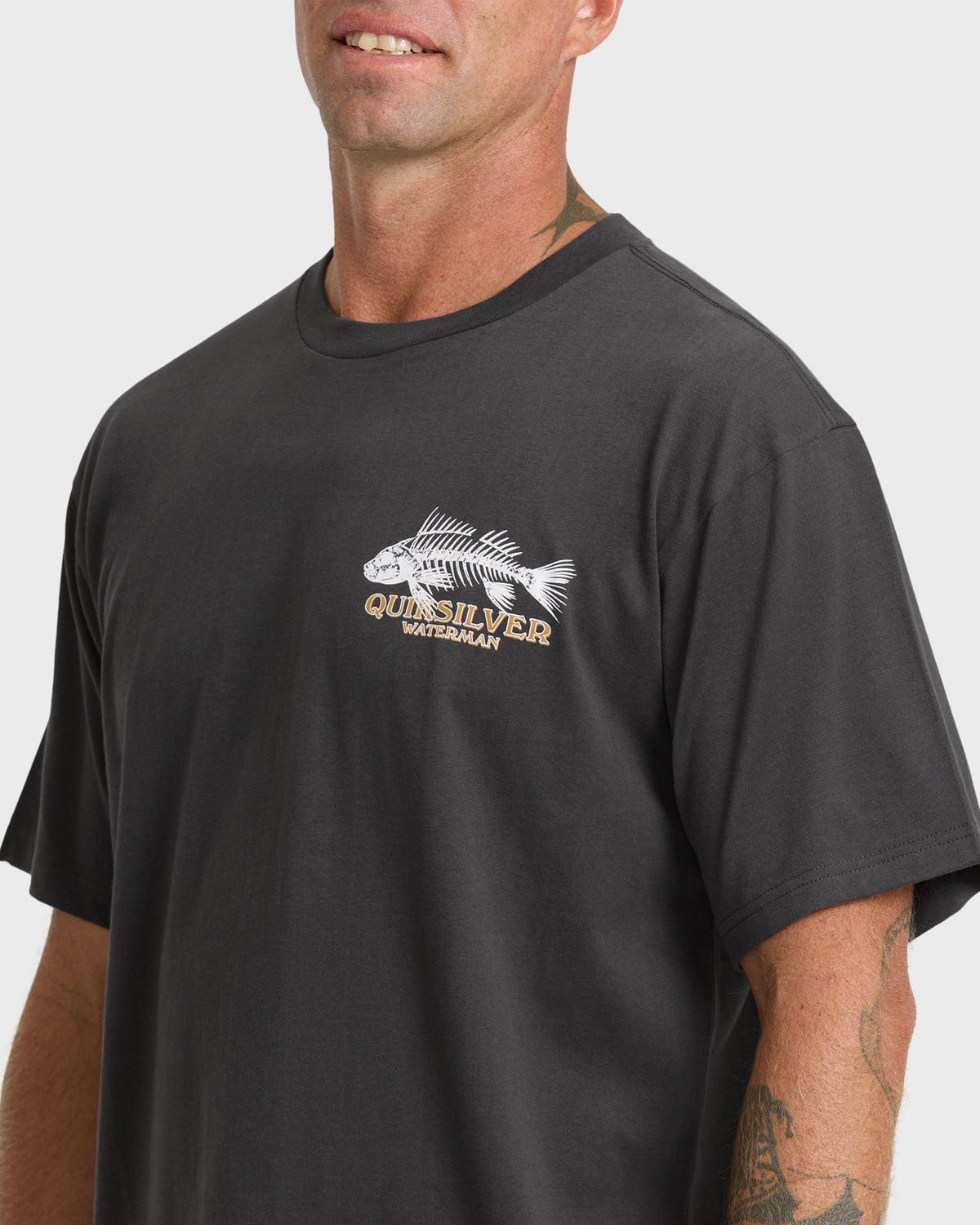 Waterman Fish Bones Short Sleeve Cotton T-Shirt - Phantom