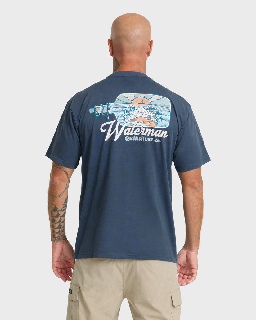 Waterman Bottle Life Classic Short Sleeve Cotton T-Shirt - Dark Denim