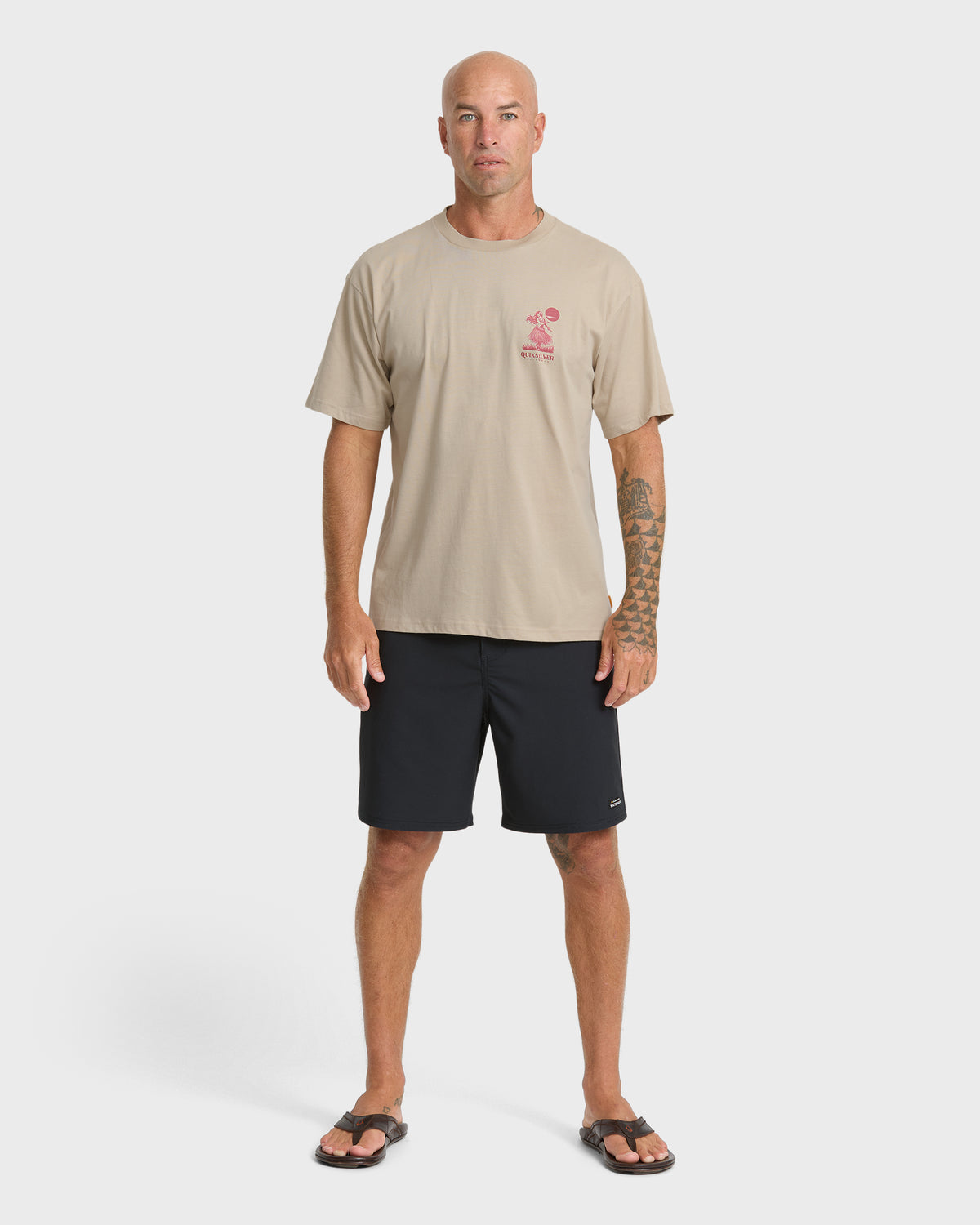 Waterman Lei'd Back Short Sleeve Cotton T-Shirt - Plaza Taupe