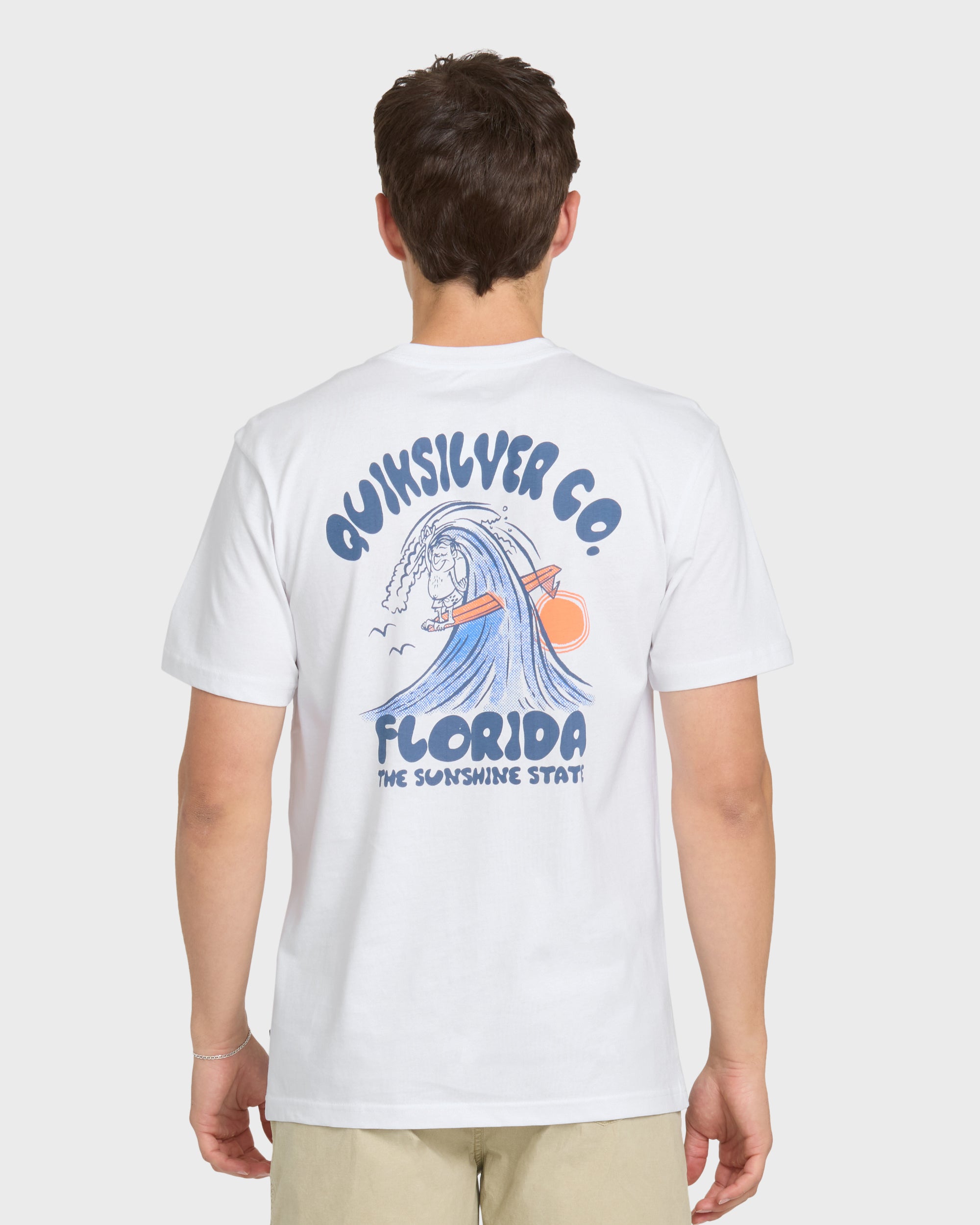 Florida Johnny Short Sleeve Cotton T-Shirt - White | Quiksilver
