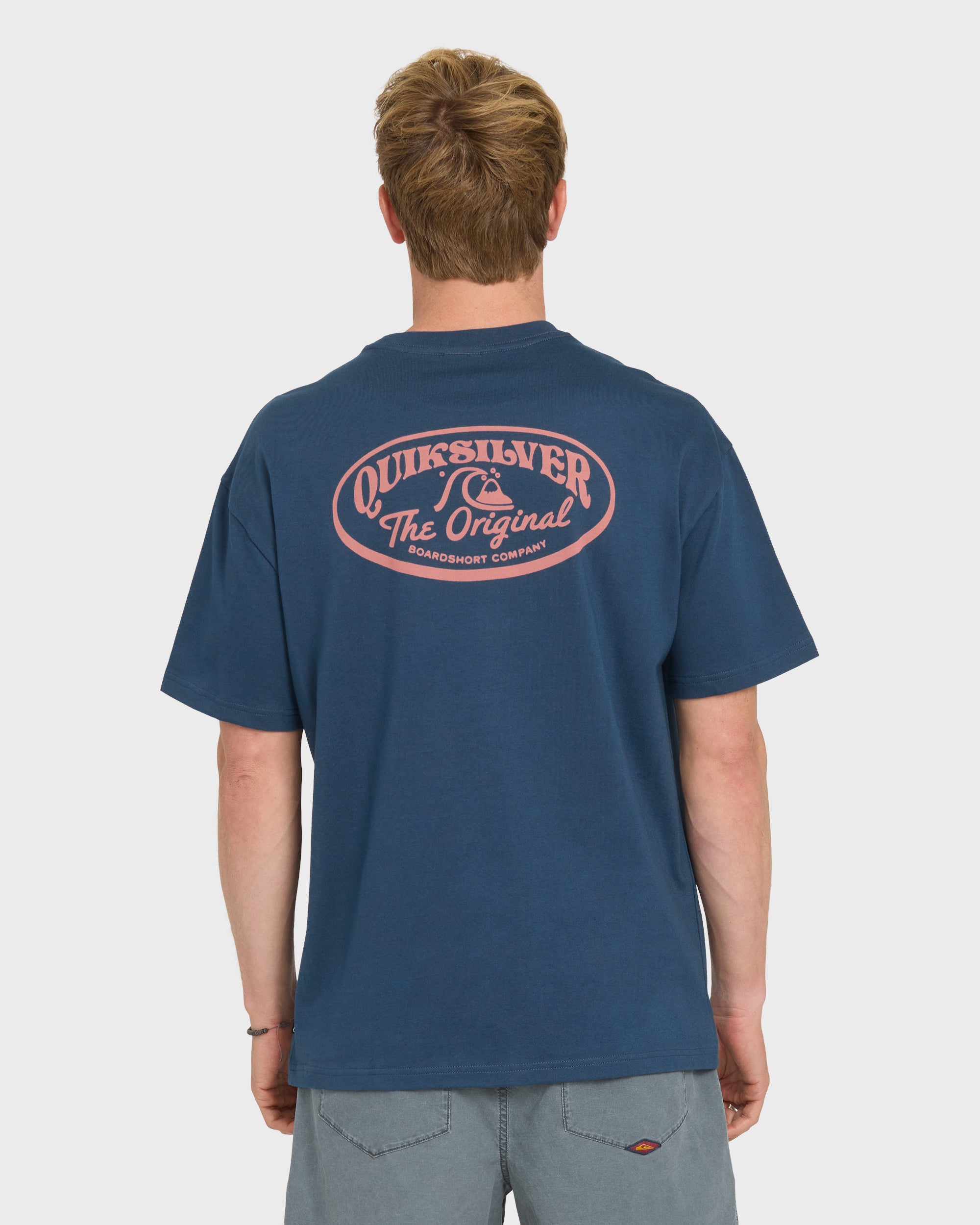 Originals Script Short Sleeve Knit T-Shirt - Dark Denim | Quiksilver