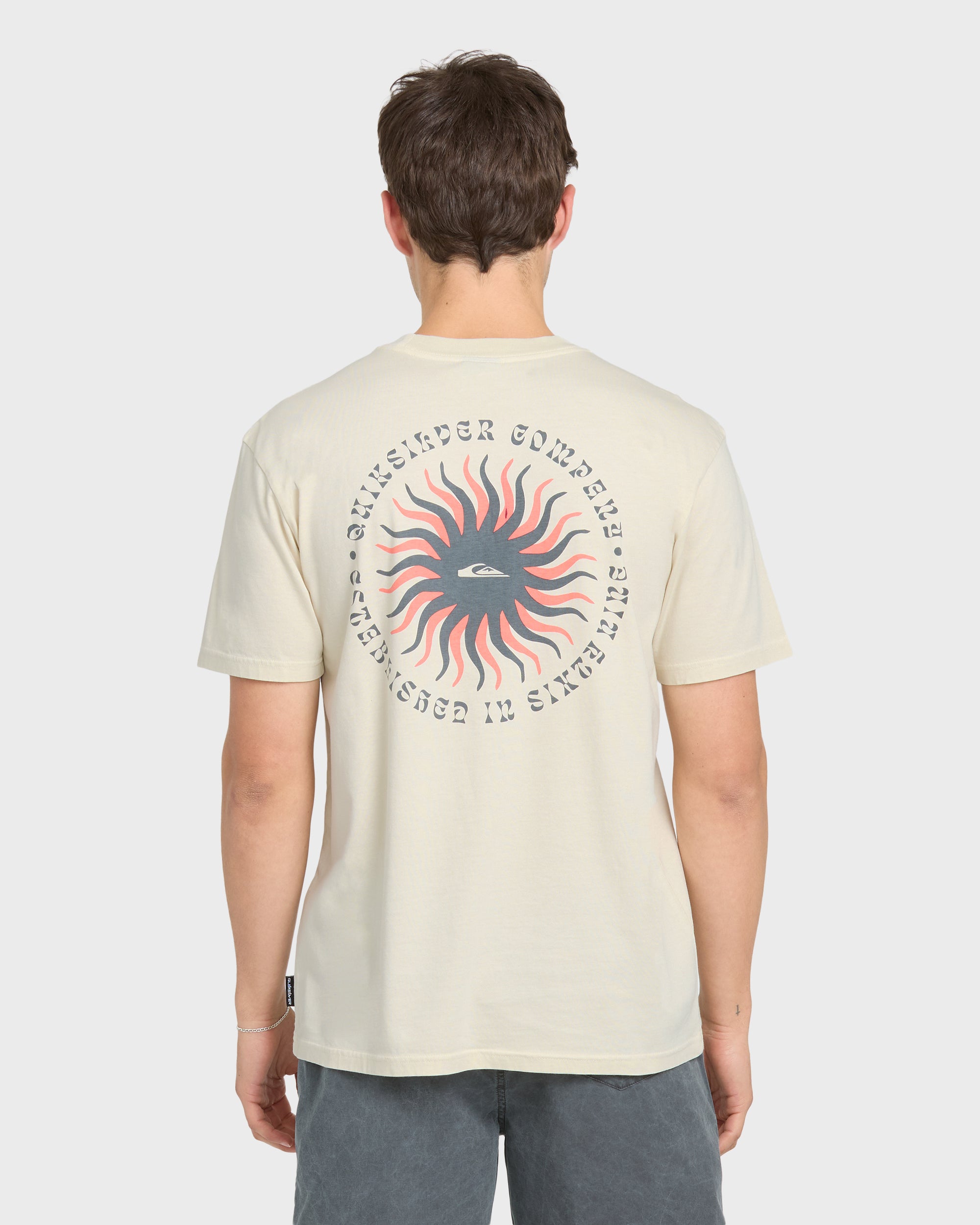 Sunny Day Pigment Dye Short Sleeve Cotton T-Shirt - Silver Birch
