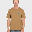 Sunny Day Pigment Dye Short Sleeve Cotton T-Shirt - Tobacco