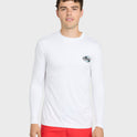 All Day Graphic 50 UPF Long Sleeve Surf Tee - White