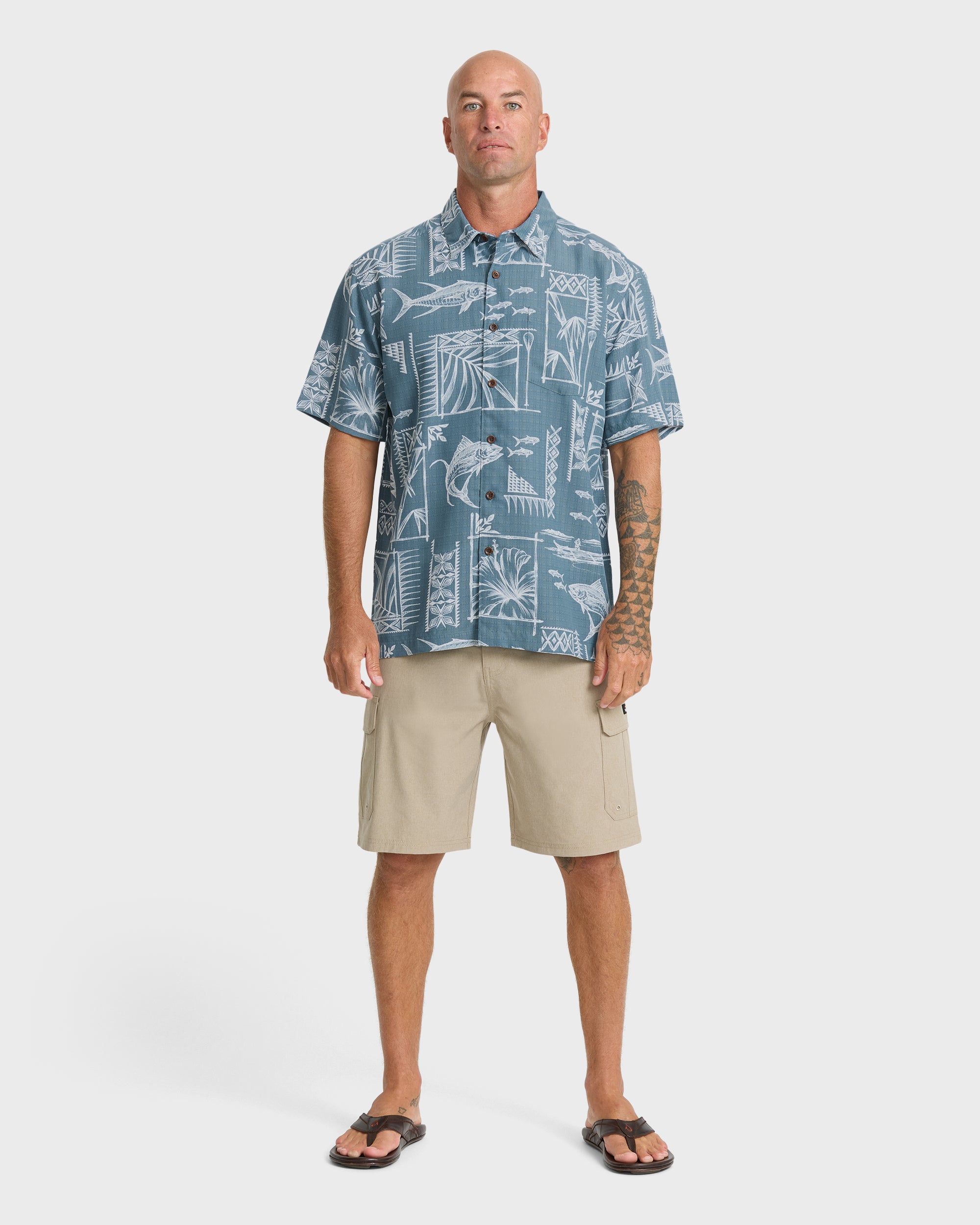 専用　BIG WAVE SHORT SLEEVE 44サイズ Waterman Paradise Bay Short Sleeve Woven Shirt - Real Teal