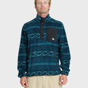 Alpine Button Mock Neck Sweatshirt - Blue Coral