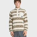 Alpine Button Mock Neck Sweatshirt - Bone White