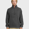 Keller Half Zip Mock Neck Sweatshirt - Black Heather