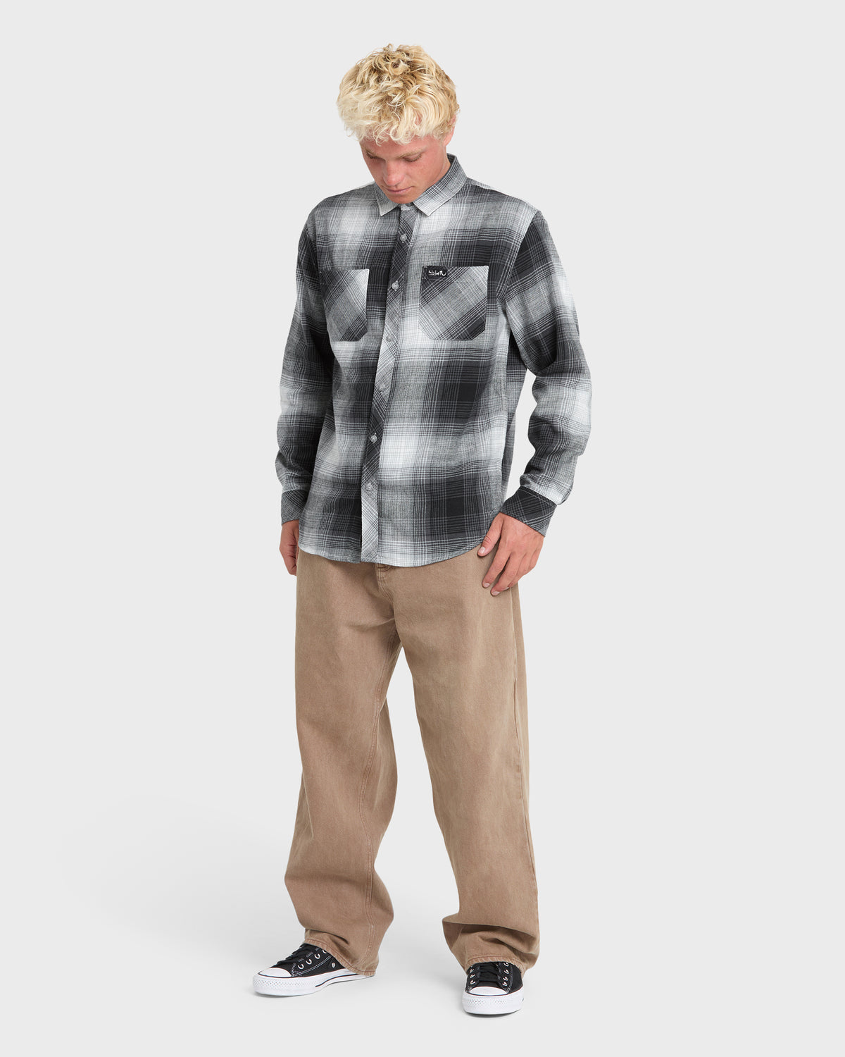 Avalon Long Sleeve Flannel Shirt - Anthracite
