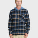 Saltwater Hooded Long Sleeve Flannel Shirt - Dark Denim