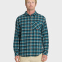 Saltwater Long Sleeve Flannel Shirt - Blue Coral