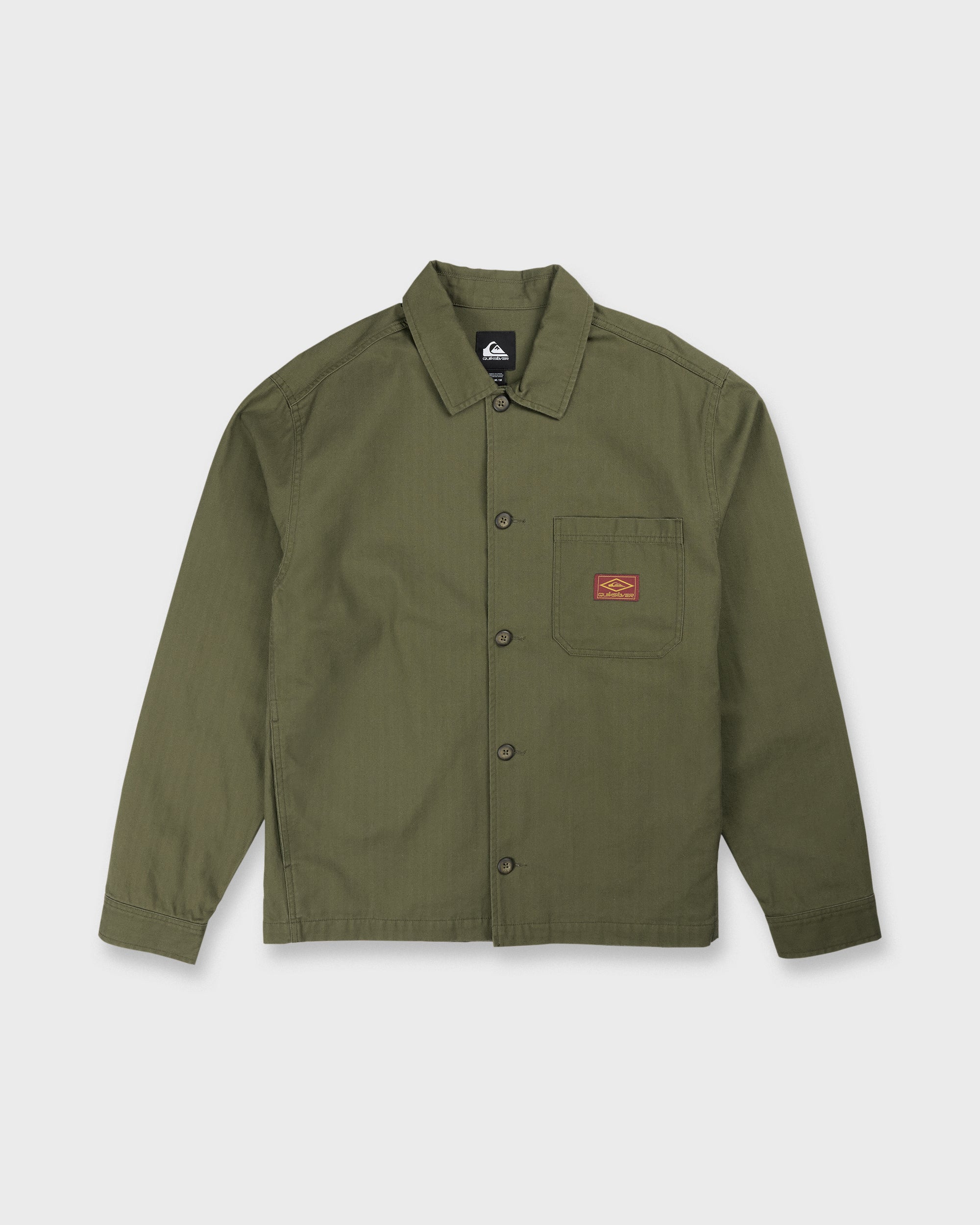 Herringbone Long Sleeve Woven Overshirt - Grape Leaf | Quiksilver