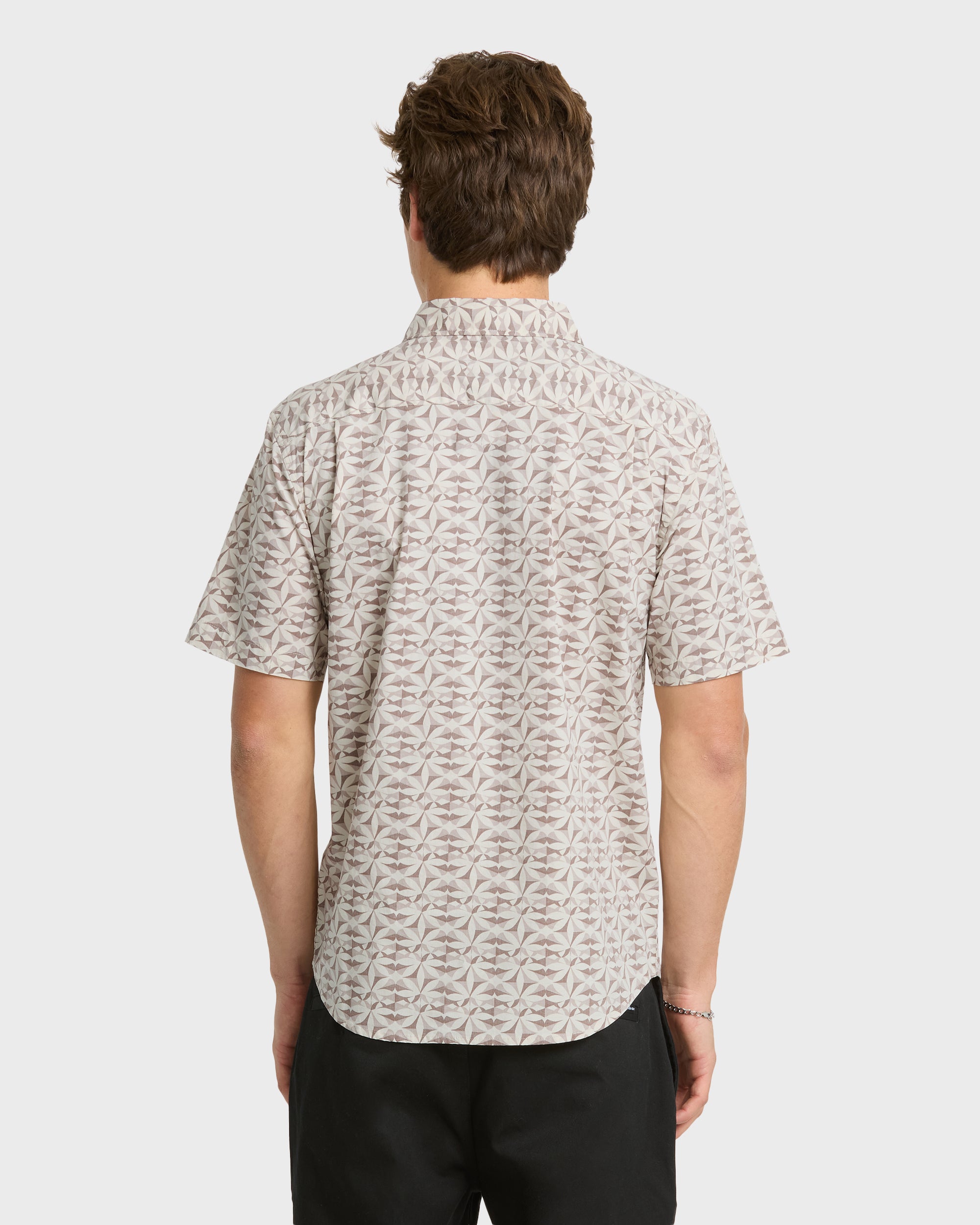 Nature Tile Classic Short Sleeve Woven Shirt - Bone White | Quiksilver