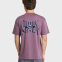 Dark Horse Pigment Dye Short Sleeve Cotton T-Shirt - Grape Jam
