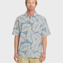 Waterman Fronds Short Sleeve Woven Shirt - Dusty Blue