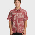Waterman Ohana Bay Short Sleeve Woven Shirt - Marsala