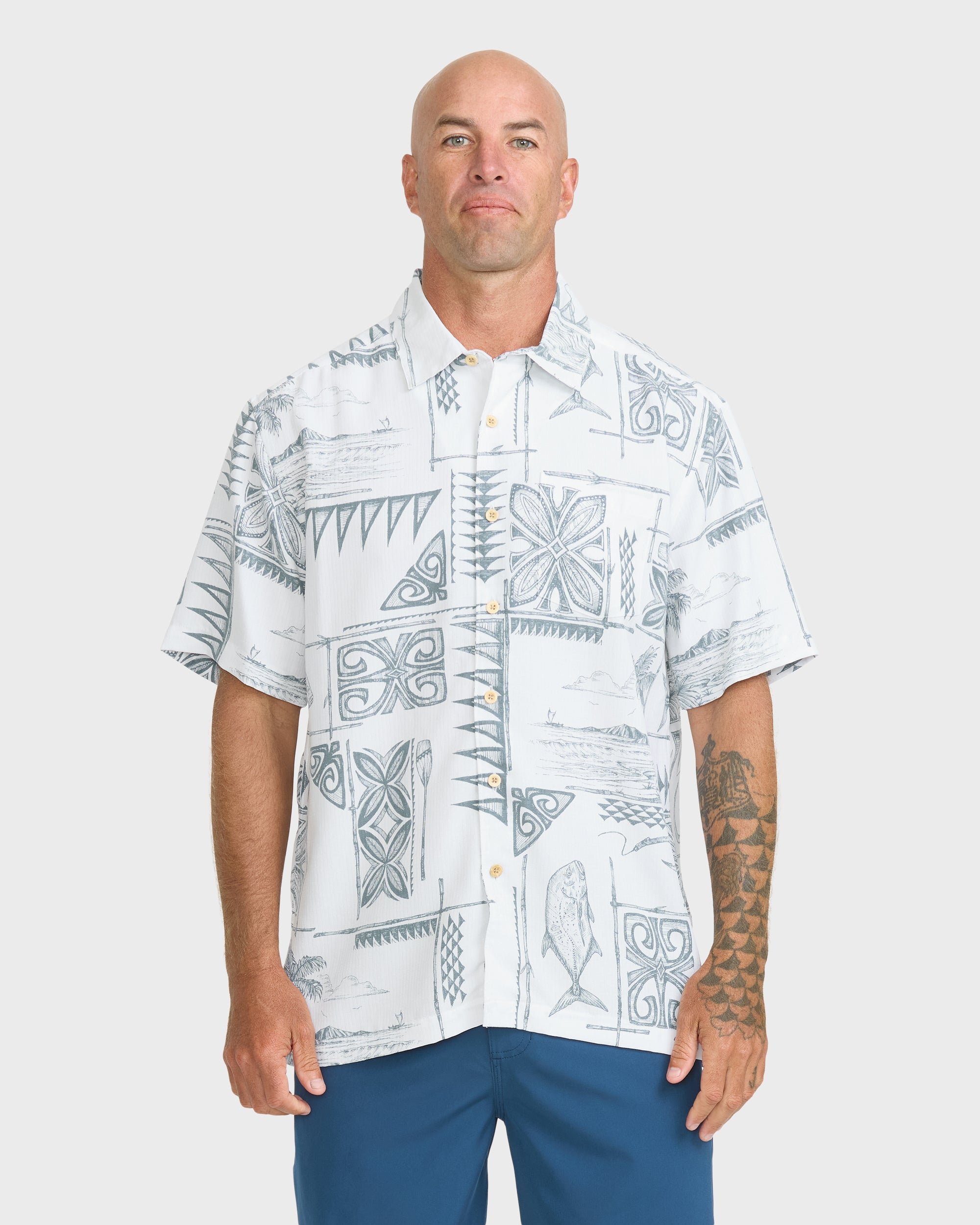 Waterman Ohana Bay Short Sleeve Woven Shirt - White | Quiksilver