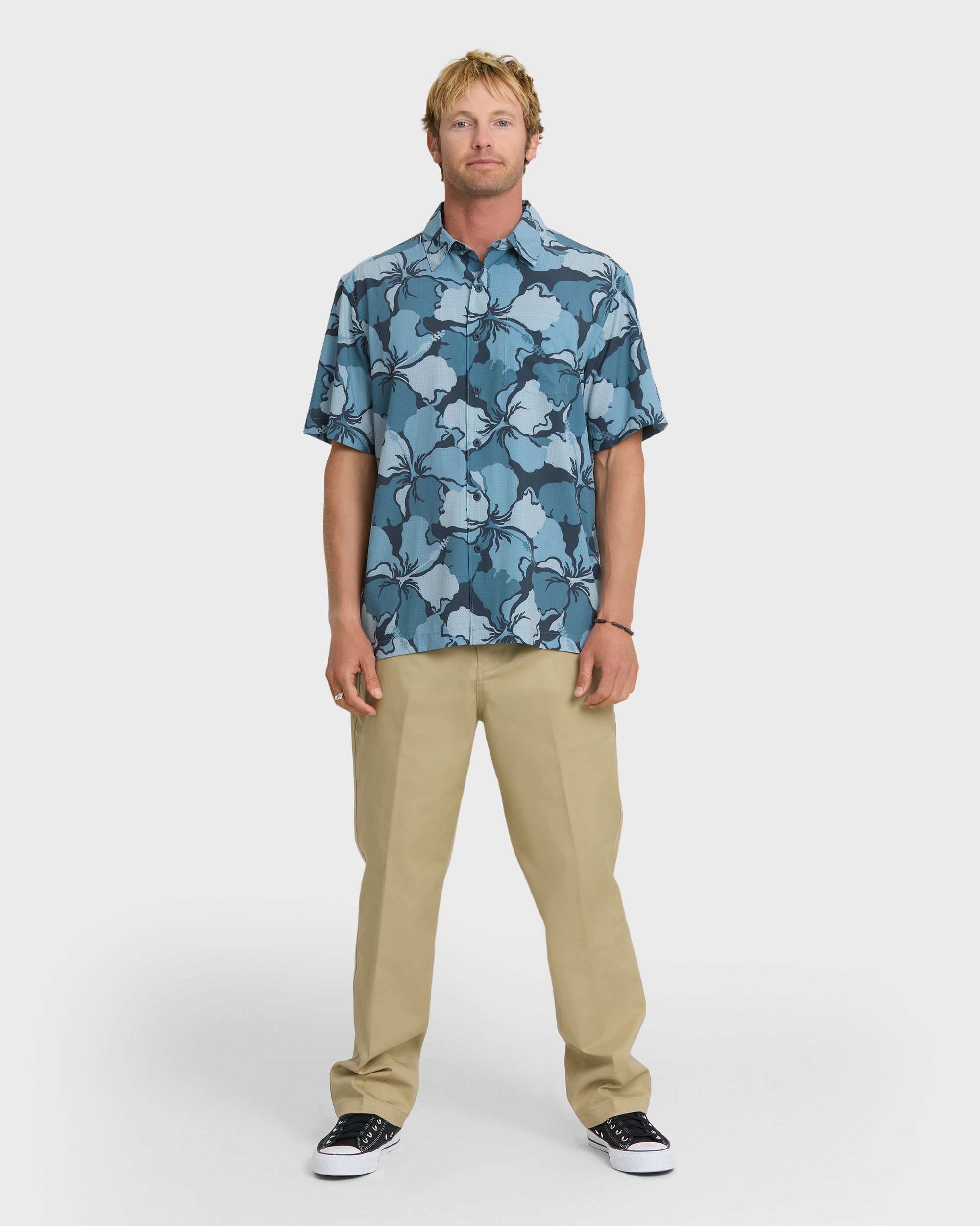 シャーマンキング　premium Waterman Mix Performance Pack Short Sleeve Woven Shirt - Blue
