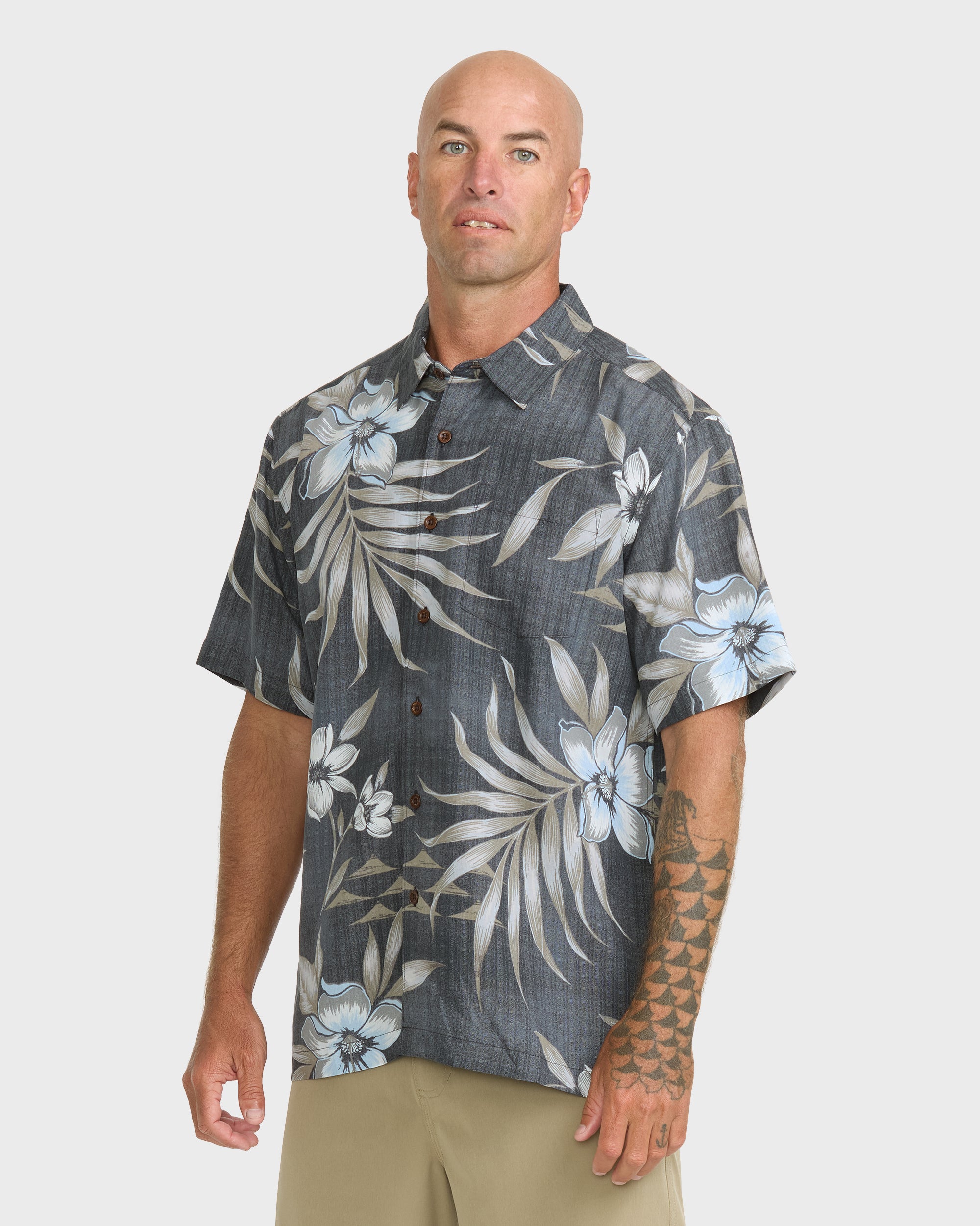 Waterman Palapa Floral Short Sleeve Woven Shirt - Phantom | Quiksilver