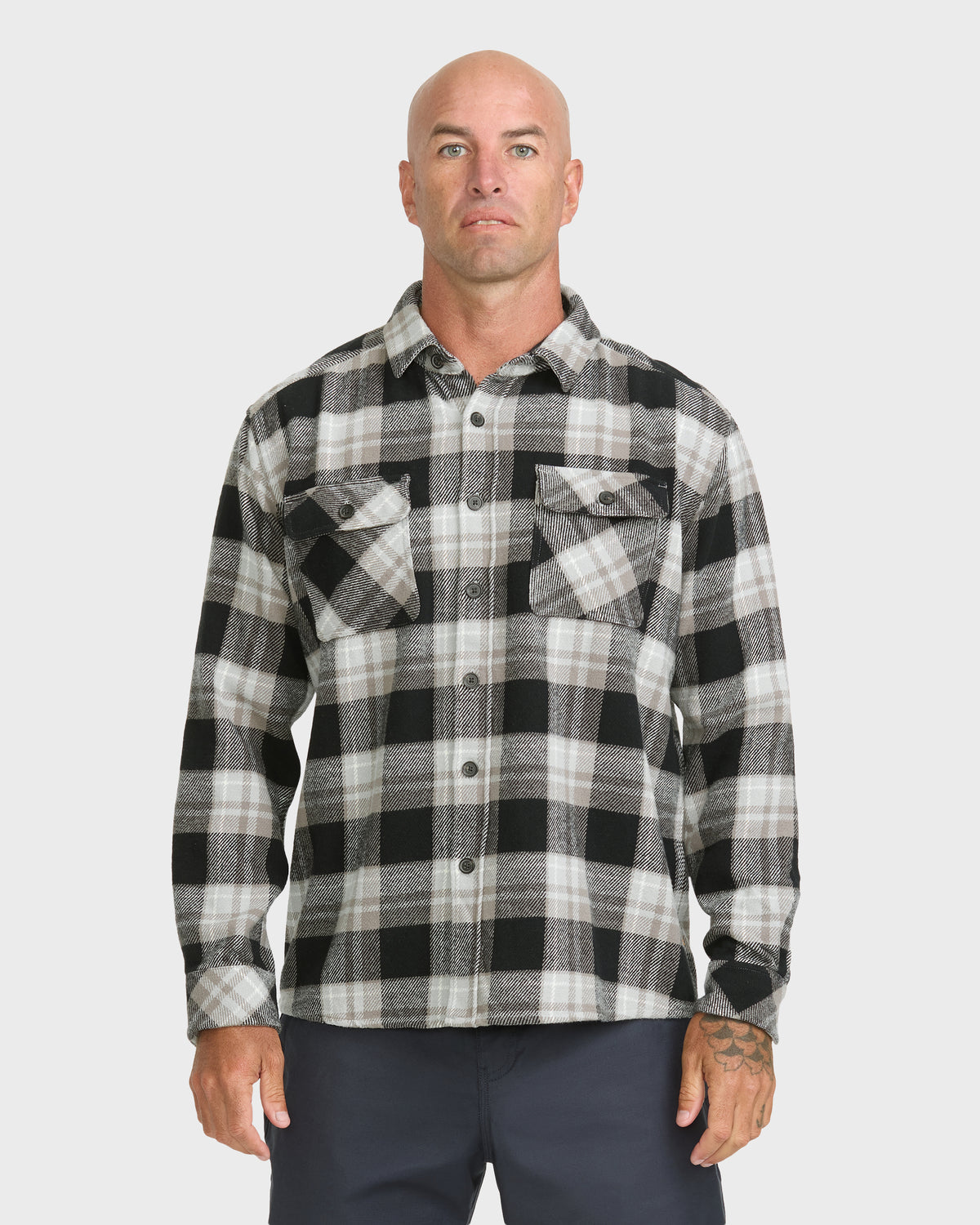 Waterman-Dover-Long-Sleeve-Flannel-Overshirt-Black-1