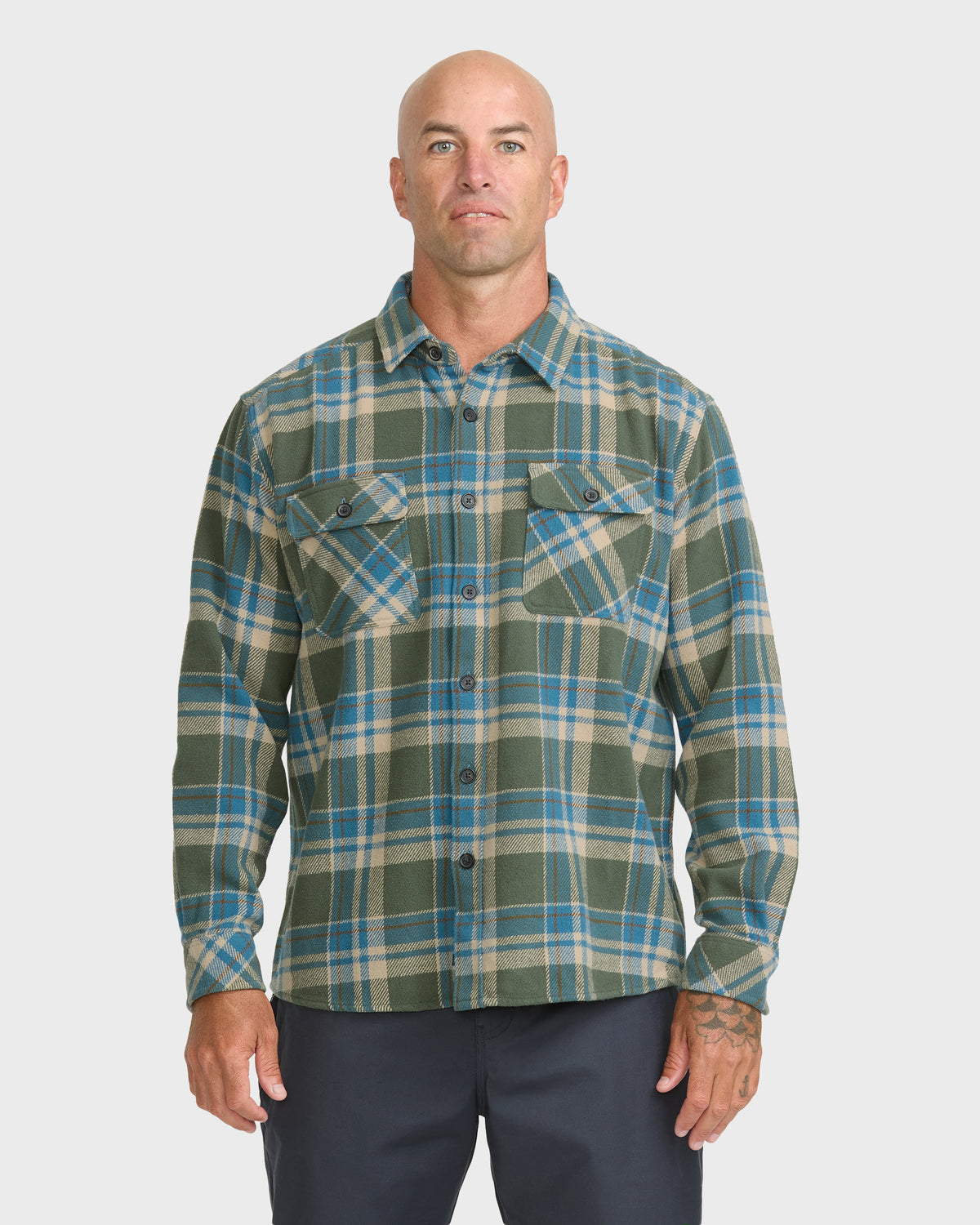Waterman-Dover-Long-Sleeve-Flannel-Overshirt-Thyme-1
