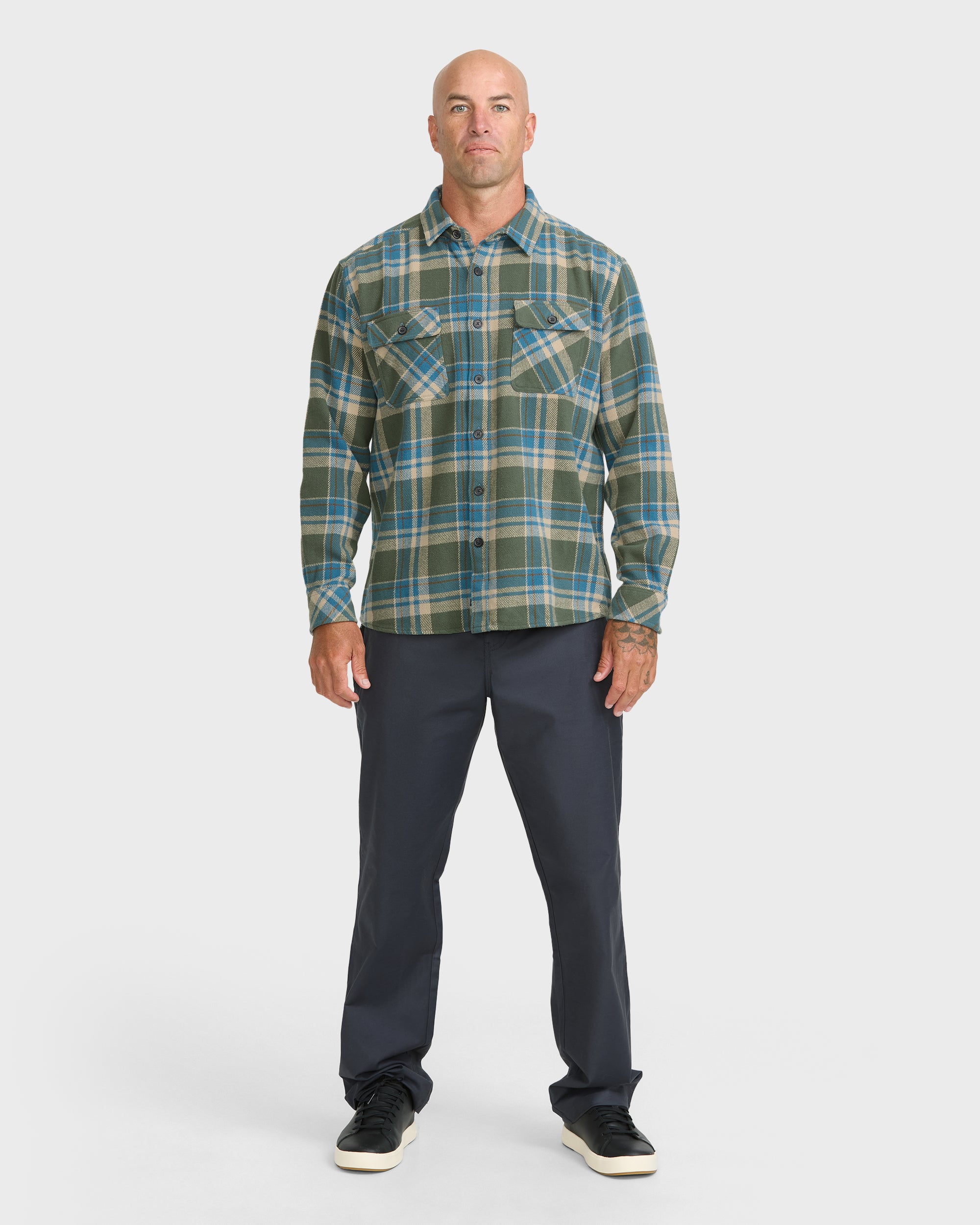 Waterman Dover Long Sleeve Flannel Overshirt - Thyme | Quiksilver